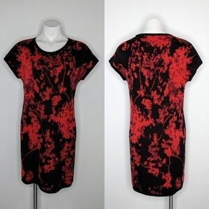 Diane Von Furstenberg Alix floral daze wool sheath dress red & black small